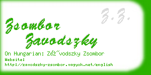 zsombor zavodszky business card